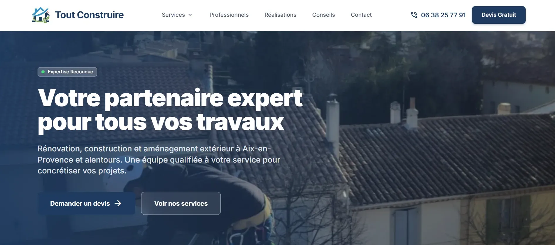 Tout Construire - Site vitrine construction